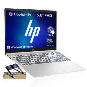 HP Essential AI 15t-fd100 Premium Copilot+ PC Laptop, 15.6" FHD Touchscreen, Intel Core Ultra 7 155H, 24GB RAM, 1TB SSD, Wi-Fi 6, Windows 11 Home, Silver HP Essential AI 15t-fd100 Premium Copilot+ PC Laptop, 15.6" FHD Touchscreen, Intel Core Ultra 7 155H, 24GB RAM, 1TB SSD, Wi-Fi 6, Windows 11 Home, Silver