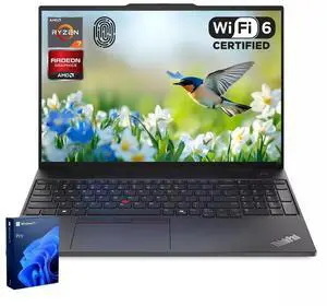 Lenovo ThinkPad E16 Gen 2 Business Laptop, 16" FHD+, AMD Ryzen 7 7735HS, 16GB DDR5 RAM, 512GB SSD, Wi-Fi 6, Windows 11 Pro, Backlit Keyboard, Fingerprint Reader, Black Lenovo ThinkPad E16 Gen 2 Business Laptop, 16" FHD+, AMD Ryzen 7 7735HS, 16GB DDR5 RAM, 512GB SSD, Wi-Fi 6, Windows 11 Pro, Backlit Keyboard, Fingerprint Reader, Black