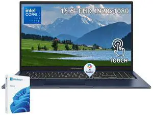 ASUS Vivobook 15 F1504MA Premium AI Laptop, 15.6" FHD Touchscreen, Intel Core 7 350, 12GB DDR5 RAM, 512GB SSD, Wi-Fi 6, Windows 11 Pro, Blue ASUS Vivobook 15 F1504MA Premium AI Laptop, 15.6" FHD Touchscreen, Intel Core 7 350, 12GB DDR5 RAM, 512GB SSD, Wi-Fi 6, Windows 11 Pro, Blue