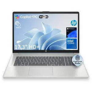HP Essential 17t-cn400 Premium AI Laptop, 17.3" Touchscreen, Intel Core 5 120U, 8GB RAM, 512GB SSD, Wi-Fi 6, Fingerprint Reader, Windows 11 Home, Silver HP Essential 17t-cn400 Premium AI Laptop, 17.3" Touchscreen, Intel Core 5 120U, 8GB RAM, 512GB SSD, Wi-Fi 6, Fingerprint Reader, Windows 11 Home, Silver