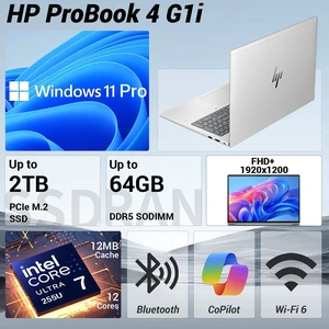HP ProBook 4 G1i Business Laptop, 16" FHD+, Intel Core Ultra 7 255U, 64GB DDR5 RAM, 2TB SSD, Wi-Fi 6, Windows 11 Pro, Silver HP ProBook 4 G1i Business Laptop, 16" FHD+, Intel Core Ultra 7 255U, 64GB DDR5 RAM, 2TB SSD, Wi-Fi 6, Windows 11 Pro, Silver