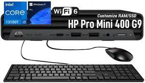 HP ProDesk 400 G9 Business MFF Desktop, Intel Core i3-13100T, 8GB DDR4 RAM, 512GB SSD, Wi-Fi 6, Windows 11 Pro, Black HP ProDesk 400 G9 Business MFF Desktop, Intel Core i3-13100T, 8GB DDR4 RAM, 512GB SSD, Wi-Fi 6, Windows 11 Pro, Black