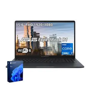 ASUS ExpertBook 90NX0801-M08U20 Business Laptop, 15.6" FHD, Intel Core 7 150U, 8GB DDR5 RAM, 512GB SSD, Wi-Fi 6, Windows 11 Pro, Grey ASUS ExpertBook 90NX0801-M08U20 Business Laptop, 15.6" FHD, Intel Core 7 150U, 8GB DDR5 RAM, 512GB SSD, Wi-Fi 6, Windows 11 Pro, Grey