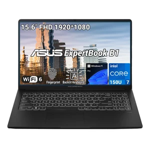ASUS ExpertBook Business Laptop, 15.6" FHD, Intel Core 7 150U, 16GB DDR5 RAM, 512GB SSD, Wi-Fi 6, Windows 11 Pro, Backlit KB, Grey ASUS ExpertBook Business Laptop, 15.6" FHD, Intel Core 7 150U, 16GB DDR5 RAM, 512GB SSD, Wi-Fi 6, Windows 11 Pro, Backlit KB, Grey