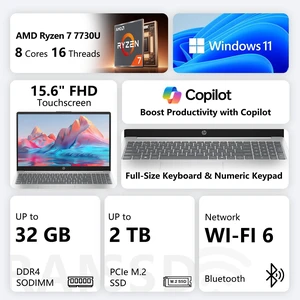 HP Essential 15-FC0225DX Premium Laptop, 15.6" FHD Touchscreen, AMD Ryzen 7 7730U, 16GB RAM, 1TB SSD, Wi-Fi 6, Windows 11 Pro, Silver HP Essential 15-FC0225DX Premium Laptop, 15.6" FHD Touchscreen, AMD Ryzen 7 7730U, 16GB RAM, 1TB SSD, Wi-Fi 6, Windows 11 Pro, Silver