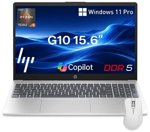 HP Essential 255R G10 Entry Laptop, 15.6" FHD, AMD Ryzen 5 7535U, 16GB DDR5 RAM, 512GB SSD, Wi-Fi 6, Windows 11 Pro, PCO Bundle-Wireless Mouse, Silver HP Essential 255R G10 Entry Laptop, 15.6" FHD, AMD Ryzen 5 7535U, 16GB DDR5 RAM, 512GB SSD, Wi-Fi 6, Windows 11 Pro, PCO Bundle-Wireless Mouse, Silver