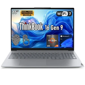 Lenovo ThinkBook 16 Gen 9 Business Laptop, 16" FHD+ Touchscreen, AMD Ryzen 7 250, 64GB DDR5 RAM, 4TB SSD, Wi-Fi 7, Windows 11 Pro, Grey Lenovo ThinkBook 16 Gen 9 Business Laptop, 16" FHD+ Touchscreen, AMD Ryzen 7 250, 64GB DDR5 RAM, 4TB SSD, Wi-Fi 7, Windows 11 Pro, Grey