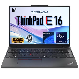 Lenovo ThinkPad E16 Gen 3 Business Laptop, 16" FHD+, Intel Core Ultra 7 255H, 16GB DDR5 RAM, 512GB SSD, Wi-Fi 6, Windows 11 Pro, Black Lenovo ThinkPad E16 Gen 3 Business Laptop, 16" FHD+, Intel Core Ultra 7 255H, 16GB DDR5 RAM, 512GB SSD, Wi-Fi 6, Windows 11 Pro, Black