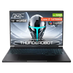 Thunderobot Radiant S 16 Gaming Laptop, 16" WQXGA 240Hz, Intel Core i7-14700HX, NVIDIA GeForce RTX 5060, 16GB DDR5 RAM, 1TB SSD, Wi-Fi 6, Windows 11 Home, RGB Backlit Keyboard, Black Thunderobot Radiant S 16 Gaming Laptop, 16" WQXGA 240Hz, Intel Core i7-14700HX, NVIDIA GeForce RTX 5060, 16GB DDR5 RAM, 1TB SSD, Wi-Fi 6, Windows 11 Home, RGB Backlit Keyboard, Black