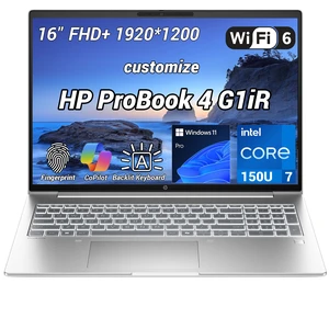 HP ProBook 4 G1iR Business Laptop, 16" FHD+, Intel Core 7 150U, 64GB DDR5 RAM, 1TB SSD, Wi-Fi 6, Windows 11 Pro, Silver HP ProBook 4 G1iR Business Laptop, 16" FHD+, Intel Core 7 150U, 64GB DDR5 RAM, 1TB SSD, Wi-Fi 6, Windows 11 Pro, Silver