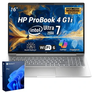 HP ProBook 4 G1i Business Laptop, 16" FHD+, Intel Core Ultra 7 255U, 32GB DDR5 RAM, 1TB SSD, Wi-Fi 6, Windows 11 Pro, Backlit Keyboard, Fingerprint Reader, Webcam, Silver HP ProBook 4 G1i Business Laptop, 16" FHD+, Intel Core Ultra 7 255U, 32GB DDR5 RAM, 1TB SSD, Wi-Fi 6, Windows 11 Pro, Backlit Keyboard, Fingerprint Reader, Webcam, Silver
