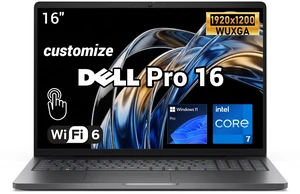 Dell Pro 16 PC16250 Business Laptop, 16" FHD+ Touchscreen, Intel Core 7 150U, 16GB DDR5 RAM, 1TB SSD, Wi-Fi 6, Windows 11 Pro, Backlit Keyboard, Long Battery Life, Black Dell Pro 16 PC16250 Business Laptop, 16" FHD+ Touchscreen, Intel Core 7 150U, 16GB DDR5 RAM, 1TB SSD, Wi-Fi 6, Windows 11 Pro, Backlit Keyboard, Long Battery Life, Black