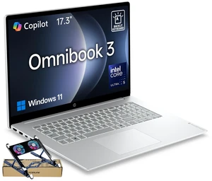 HP OmniBook 3 17-dg0099nr Premium Laptop, 17.3" FHD, Intel Core Ultra 5 225U, 8GB DDR5 RAM, 512GB SSD, Wi-Fi 6, Windows 11 Home, Silver, Backlit KB, Webcam, AI Ready, w/PCO Bundle HP OmniBook 3 17-dg0099nr Premium Laptop, 17.3" FHD, Intel Core Ultra 5 225U, 8GB DDR5 RAM, 512GB SSD, Wi-Fi 6, Windows 11 Home, Silver, Backlit KB, Webcam, AI Ready, w/PCO Bundle