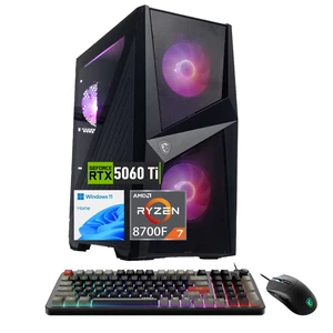 MSI Codex Z2 Gaming Tower Desktop, AMD Ryzen 7 8700F, NVIDIA GeForce RTX 5060 Ti, 64GB DDR5 UDIMM, 2TB SSD, Wi-Fi 7, Windows 11 Home, Wired Keyboard & Wired Keyboard, RGB Backlit KB, HDMI, Black MSI Codex Z2 Gaming Tower Desktop, AMD Ryzen 7 8700F, NVIDIA GeForce RTX 5060 Ti, 64GB DDR5 UDIMM, 2TB SSD, Wi-Fi 7, Windows 11 Home, Wired Keyboard & Wired Keyboard, RGB Backlit KB, HDMI, Black