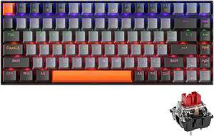 Machenike K500A 75% Mechanical Keyboard, 84 Keys Compact Gaming Wired Keyboard, Hot Swappable Linear Red Switch, Rainbow LED Backlit, PBT Keycaps, Dark Grey