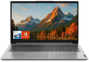Lenovo IdeaPad 1 Laptop, 15.6" FHD Display, Intel Dual Core Processor, 8GB RAM, 128GB SSD + 128GB eMMC, 1 Yr Office 365, Wi-Fi 6, Windows 11 Home, Grey