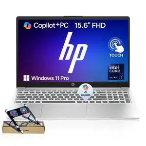 HP Essential AI 15t-fd100 Premium Copilot+ PC Laptop, 15.6" FHD Touchscreen, Intel Core Ultra 7 155H, 16GB RAM, 2TB SSD, Wi-Fi 6, Windows 11 Pro, Silver HP Essential AI 15t-fd100 Premium Copilot+ PC Laptop, 15.6" FHD Touchscreen, Intel Core Ultra 7 155H, 16GB RAM, 2TB SSD, Wi-Fi 6, Windows 11 Pro, Silver