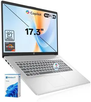 HP Essential 17z-cp300 Premium AI Laptop, 17.3" FHD, AMD Ryzen 7 7730U, 16GB RAM, 1TB SSD, Wi-Fi 6, Windows 11 Pro, Silver HP Essential 17z-cp300 Premium AI Laptop, 17.3" FHD, AMD Ryzen 7 7730U, 16GB RAM, 1TB SSD, Wi-Fi 6, Windows 11 Pro, Silver