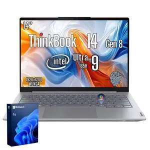 Lenovo ThinkBook 14 Gen 8 Business Laptop, 14" FHD+, Intel Core Ultra 9 185H, 16GB DDR5 RAM, 512GB SSD, Wi-Fi 6, Windows 11 Pro, Backlit Keyboard, Grey Lenovo ThinkBook 14 Gen 8 Business Laptop, 14" FHD+, Intel Core Ultra 9 185H, 16GB DDR5 RAM, 512GB SSD, Wi-Fi 6, Windows 11 Pro, Backlit Keyboard, Grey