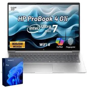 HP ProBook 4 G1i Business Laptop, 16" FHD+, Intel Core Ultra 7 255U, 32GB DDR5 RAM, 1TB SSD, Wi-Fi 6, Windows 11 Pro, Silver HP ProBook 4 G1i Business Laptop, 16" FHD+, Intel Core Ultra 7 255U, 32GB DDR5 RAM, 1TB SSD, Wi-Fi 6, Windows 11 Pro, Silver