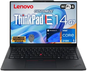 Lenovo ThinkPad E14 Gen 7 Business Laptop, 14" FHD+, Intel Core 5 210H, 32GB DDR5 RAM, 1TB SSD, Wi-Fi 6, Windows 11 Pro, Black Lenovo ThinkPad E14 Gen 7 Business Laptop, 14" FHD+, Intel Core 5 210H, 32GB DDR5 RAM, 1TB SSD, Wi-Fi 6, Windows 11 Pro, Black