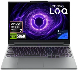 Lenovo LOQ Gaming AI Laptop, 15.3" FHD+ 165Hz, AMD Ryzen 7 250, NVIDIA GeForce RTX 5060, 16GB DDR5 RAM, 512GB SSD, Wi-Fi 6, Windows 11 Home, RGB Backlit Keyboard, Grey Lenovo LOQ Gaming AI Laptop, 15.3" FHD+ 165Hz, AMD Ryzen 7 250, NVIDIA GeForce RTX 5060, 16GB DDR5 RAM, 512GB SSD, Wi-Fi 6, Windows 11 Home, RGB Backlit Keyboard, Grey