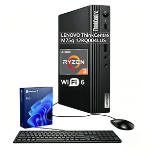 Lenovo ThinkCentre M75q Business MFF Desktop, AMD Ryzen 3 8300GE, 16GB DDR5 RAM, 512GB SSD, Wi-Fi 6, Windows 11 Pro, Black Lenovo ThinkCentre M75q Business MFF Desktop, AMD Ryzen 3 8300GE, 16GB DDR5 RAM, 512GB SSD, Wi-Fi 6, Windows 11 Pro, Black