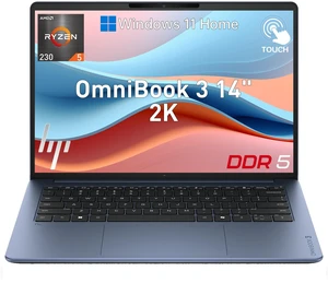 HP OmniBook 3 14z-hw000 Entry Laptop, 14" FHD+ Touchscreen, AMD Ryzen 5 230, 16GB DDR5 RAM, 1TB SSD, Wi-Fi 6, Windows 11 Home, Blue HP OmniBook 3 14z-hw000 Entry Laptop, 14" FHD+ Touchscreen, AMD Ryzen 5 230, 16GB DDR5 RAM, 1TB SSD, Wi-Fi 6, Windows 11 Home, Blue