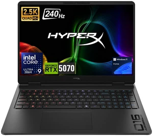 HP HyperX Omen 16t-am200 Gaming Laptop, 16" WQXGA 240Hz, Intel Core Ultra 9 386H, NVIDIA GeForce RTX 5070, 16GB DDR5 RAM, 1TB SSD, Wi-Fi 7, Windows 11 Home, RGB Backlit Keyboard, Black HP HyperX Omen 16t-am200 Gaming Laptop, 16" WQXGA 240Hz, Intel Core Ultra 9 386H, NVIDIA GeForce RTX 5070, 16GB DDR5 RAM, 1TB SSD, Wi-Fi 7, Windows 11 Home, RGB Backlit Keyboard, Black