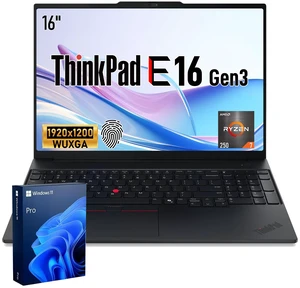 Lenovo ThinkPad E16 Gen 3 Business Laptop, 16" FHD+, AMD Ryzen 7 250, 16GB DDR5 RAM, 2TB SSD, Wi-Fi 6, Windows 11 Pro, Black Lenovo ThinkPad E16 Gen 3 Business Laptop, 16" FHD+, AMD Ryzen 7 250, 16GB DDR5 RAM, 2TB SSD, Wi-Fi 6, Windows 11 Pro, Black