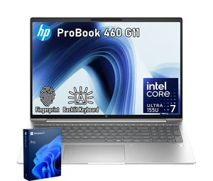HP ProBook 460 G11 Business Laptop, 16" FHD+, Intel Core Ultra 7 155U, 16GB DDR5 RAM, 512GB SSD, Wi-Fi 6, Windows 11 Pro, Silver HP ProBook 460 G11 Business Laptop, 16" FHD+, Intel Core Ultra 7 155U, 16GB DDR5 RAM, 512GB SSD, Wi-Fi 6, Windows 11 Pro, Silver