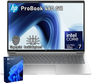 HP ProBook 460 G11 Business Laptop, 16" FHD+, Intel Core Ultra 7 155U, 32GB DDR5 RAM, 2TB SSD, Wi-Fi 6, Windows 11 Pro, Silver HP ProBook 460 G11 Business Laptop, 16" FHD+, Intel Core Ultra 7 155U, 32GB DDR5 RAM, 2TB SSD, Wi-Fi 6, Windows 11 Pro, Silver
