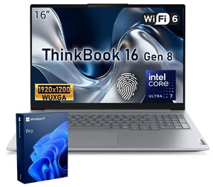 Lenovo ThinkBook 16 Gen 8 Business Laptop, 16" FHD+, Intel Core Ultra 7 255H, 16GB DDR5 RAM, 512GB SSD, Wi-Fi 6, Windows 11 Pro, Grey Lenovo ThinkBook 16 Gen 8 Business Laptop, 16" FHD+, Intel Core Ultra 7 255H, 16GB DDR5 RAM, 512GB SSD, Wi-Fi 6, Windows 11 Pro, Grey