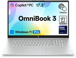 HP OmniBook 3 17T-DF000 Premium AI Laptop, 17.3" FHD Touchscreen, Intel Core Ultra 7 355, 32GB DDR5 RAM, 1TB SSD, Wi-Fi 6, Windows 11 Pro, Silver HP OmniBook 3 17T-DF000 Premium AI Laptop, 17.3" FHD Touchscreen, Intel Core Ultra 7 355, 32GB DDR5 RAM, 1TB SSD, Wi-Fi 6, Windows 11 Pro, Silver