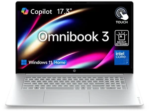 HP OmniBook 3 17t-dg000 Premium Laptop, 17.3" FHD Touchscreen, Intel Core 7 350, 16GB DDR5 RAM, 512GB SSD, Wi-Fi 6, Windows 11 Home, Silver, Backlit KB, Numeric Keypad, Webcam, AI Ready HP OmniBook 3 17t-dg000 Premium Laptop, 17.3" FHD Touchscreen, Intel Core 7 350, 16GB DDR5 RAM, 512GB SSD, Wi-Fi 6, Windows 11 Home, Silver, Backlit KB, Numeric Keypad, Webcam, AI Ready