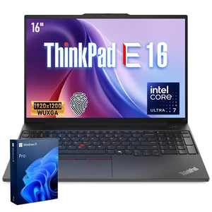 Lenovo ThinkPad E16 Gen 3 Business AI Laptop, 16" FHD+, Intel Core Ultra 7 255H, 64GB DDR5 RAM, 2TB SSD, Wi-Fi 6, Windows 11 Pro, Black, Backlit Keyboard, Fingerprint Reader, Webcam, Copilot+ PC Lenovo ThinkPad E16 Gen 3 Business AI Laptop, 16" FHD+, Intel Core Ultra 7 255H, 64GB DDR5 RAM, 2TB SSD, Wi-Fi 6, Windows 11 Pro, Black, Backlit Keyboard, Fingerprint Reader, Webcam, Copilot+ PC