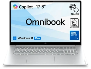 HP OmniBook 3 17t Premium AI Laptop, 17.3" FHD Touchscreen, Intel Core 5 315,24GB DDR5 RAM, 512GB SSD, Wi-Fi 6, Windows 11 Pro, Silver, Backlit Keyboard, Numeric Keypad, Webcam, Copilot+ PC HP OmniBook 3 17t Premium AI Laptop, 17.3" FHD Touchscreen, Intel Core 5 315,24GB DDR5 RAM, 512GB SSD, Wi-Fi 6, Windows 11 Pro, Silver, Backlit Keyboard, Numeric Keypad, Webcam, Copilot+ PC