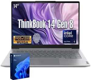 Lenovo ThinkBook 14 Gen 8 Business Laptop, 14" FHD+, Intel Core Ultra 5 225U, 32GB DDR5 RAM, 1TB SSD, Wi-Fi 6, Windows 11 Pro, Backlit Keyboard, Fingerprint Reader, AI Ready, Webcam, Grey Lenovo ThinkBook 14 Gen 8 Business Laptop, 14" FHD+, Intel Core Ultra 5 225U, 32GB DDR5 RAM, 1TB SSD, Wi-Fi 6, Windows 11 Pro, Backlit Keyboard, Fingerprint Reader, AI Ready, Webcam, Grey