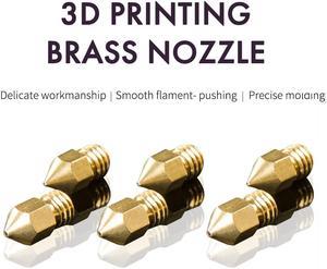 10Pcs/Lot 3D Printer Parts Brass Copper Nozzle 0.2mm 0.3mm 0.4mm 0.5mm 0.6mm 0.8mm Extruder Print Head For 1.75mm MK8 Makerbot