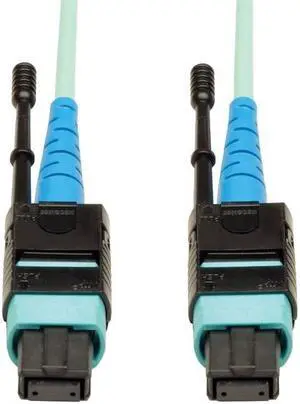 Tripp Lite 2 Meter MTP / MPO Patch Cable, 24 Fiber, 100GbE Aqua OM3 Plenum