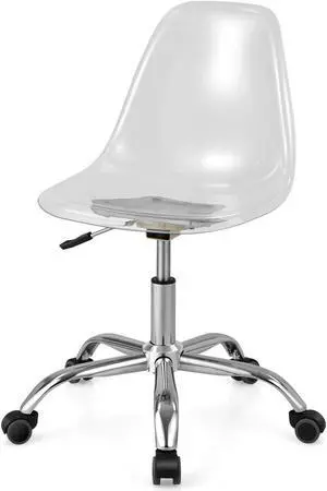 SlickBlue Swivel Acrylic Armless Adjustable Height Office Chair