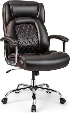 Height Adjustable Big and Tall Office Chair Computer Desk Chair with Metal Base