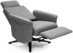 Swivel Massage Recliner Single Sofa with Adjustable Headrest-Gray
