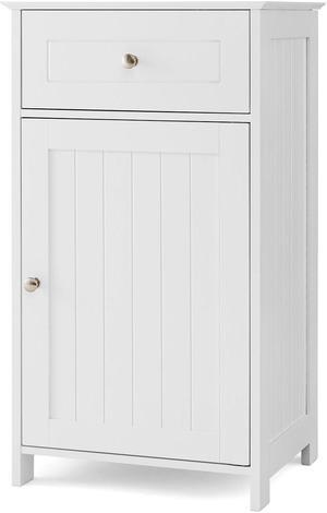 Single Door Bathroom Cabinet with Adjustable Shelf and Drawer