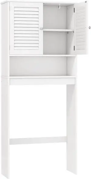 Over The Toilet Storage Cabinet with Double Doors and Adjustable Shelf