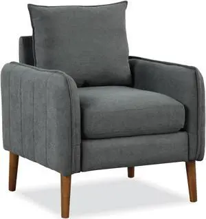 Fabric Upholstered Sofa Chair with Removable Back and Seat Cushions-Gray