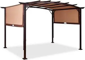 12 x 9 Feet Outdoor Pergola Gazebo with Retractable Canopy Shades