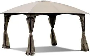11.5 x 11.5 Feet Fully Enclosed Outdoor Gazebo with Removable 4 Walls