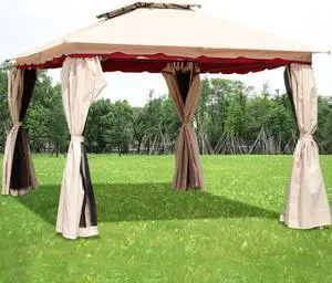 13" x 10" Outdoor Art Steel Frame Gazebo Canopy with Netting