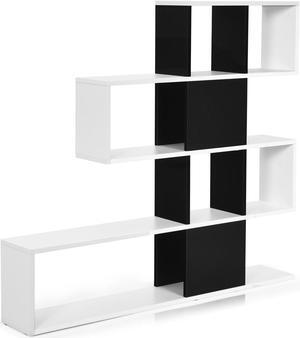 5-Tier Bookshelf Corner Ladder Bookcase with Storage Rack